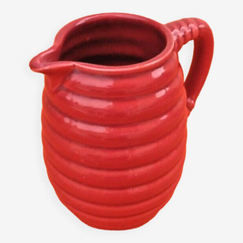 1950s pitcher / spiral broc glazed ceramic