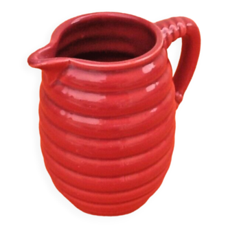 1950s pitcher / spiral broc glazed ceramic