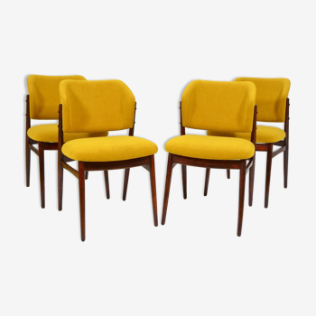 Ensemble de quatre chaises jaune