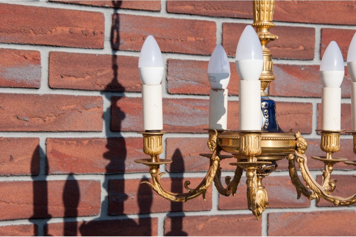 Brass chandelier, western Europe, circa 1950
