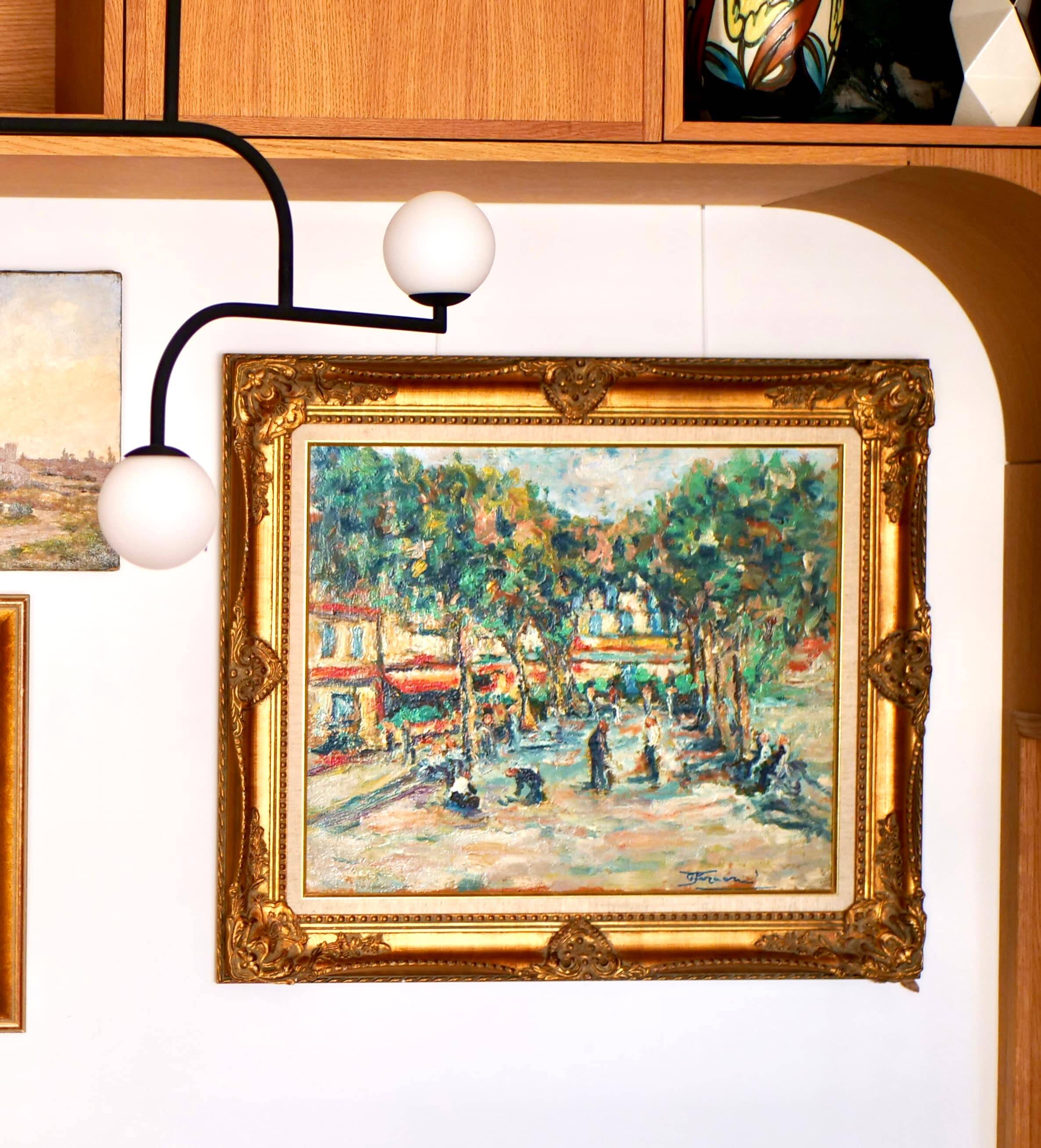 Le Lavandou, oil on panel signed Faraoni