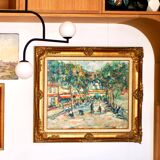 Le Lavandou, oil on panel signed Faraoni