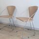 Set of 3 Linda chairs by Arrben – beige faux leather and chrome steel – 1980s