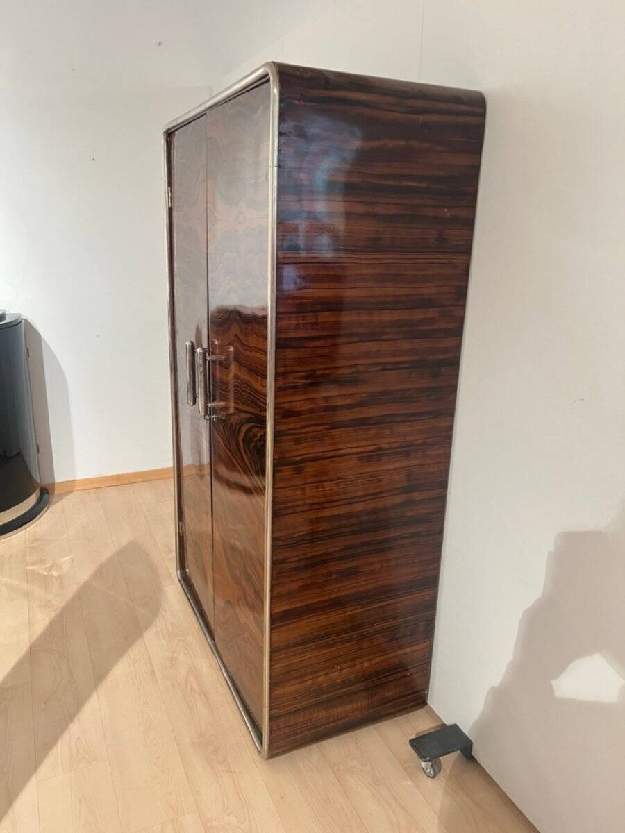 Bauhaus Wardrobe in Palisander Optic, Steel Tube and Chrome, Germany, 1930s