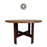 Vintage marquetry wooden table designed by Dieter Waeckerlin for Idealheim an70.