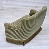1960s, Danish 2-seater sofa, original furniture velour, beech wood.