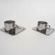Ensemble de deux tasses à café Inox en acier inoxydable par Guido Bergna, Italie années 1970