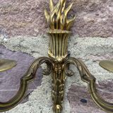 Paire d’appliques flambeau en bronze style empire