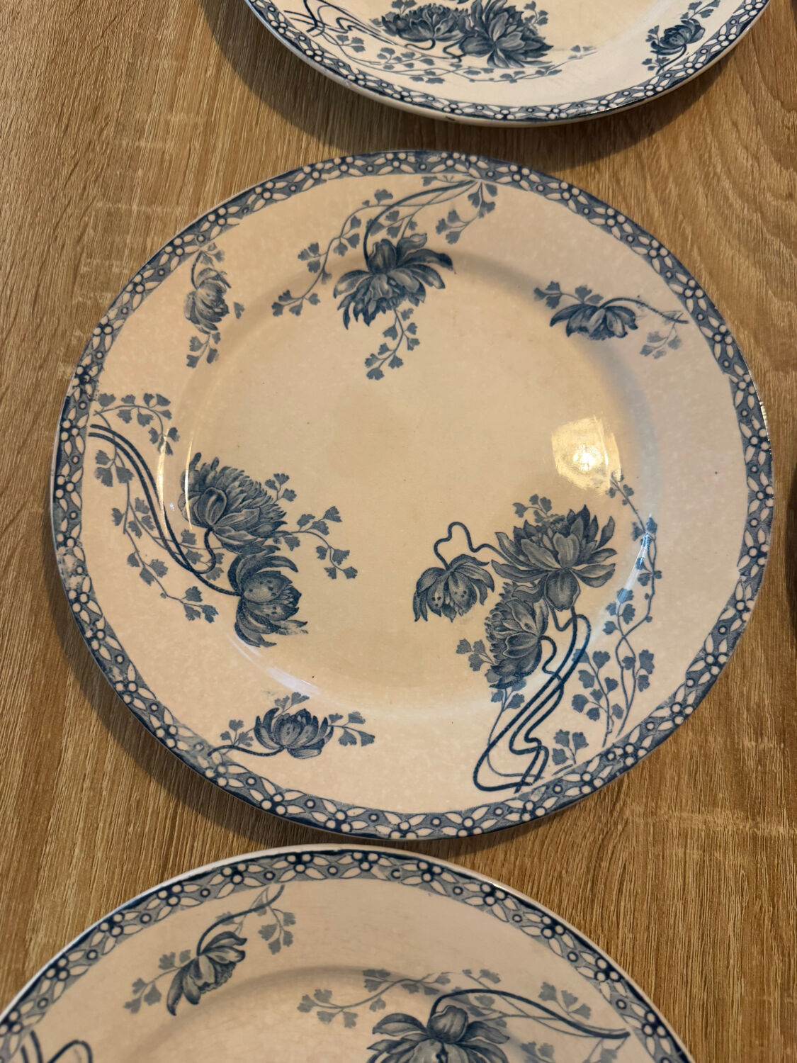 6 antique plates Royat – Sarreguemines