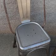 Pair of grey metal chairs