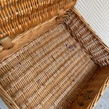 Wicker suitcase imitation leather