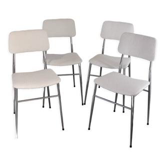 Set of 4 chairs design white curls