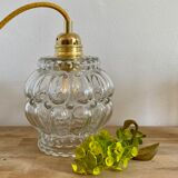 Vintage moulded glass tulip hand lamp
