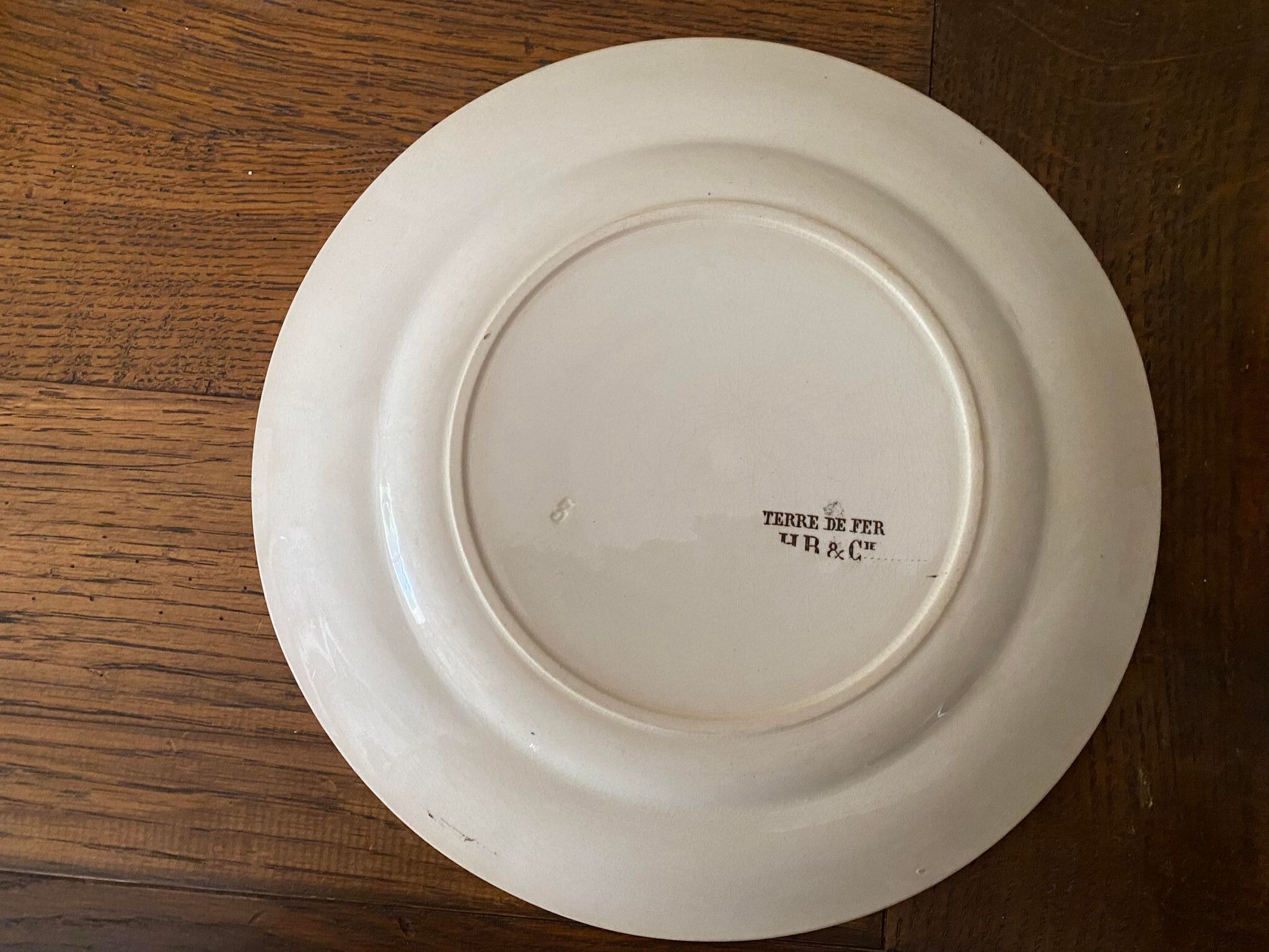 Set of 2 plates terre de fer hb &cie décor open window, cat and birds