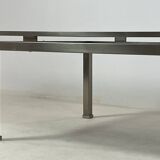 Brass coffee table with smoked glass top by Guy Lefevre, 1970s