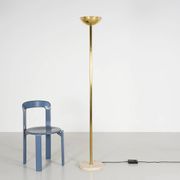 Lampadaire en laiton et pierre de bourgogne circa 1970