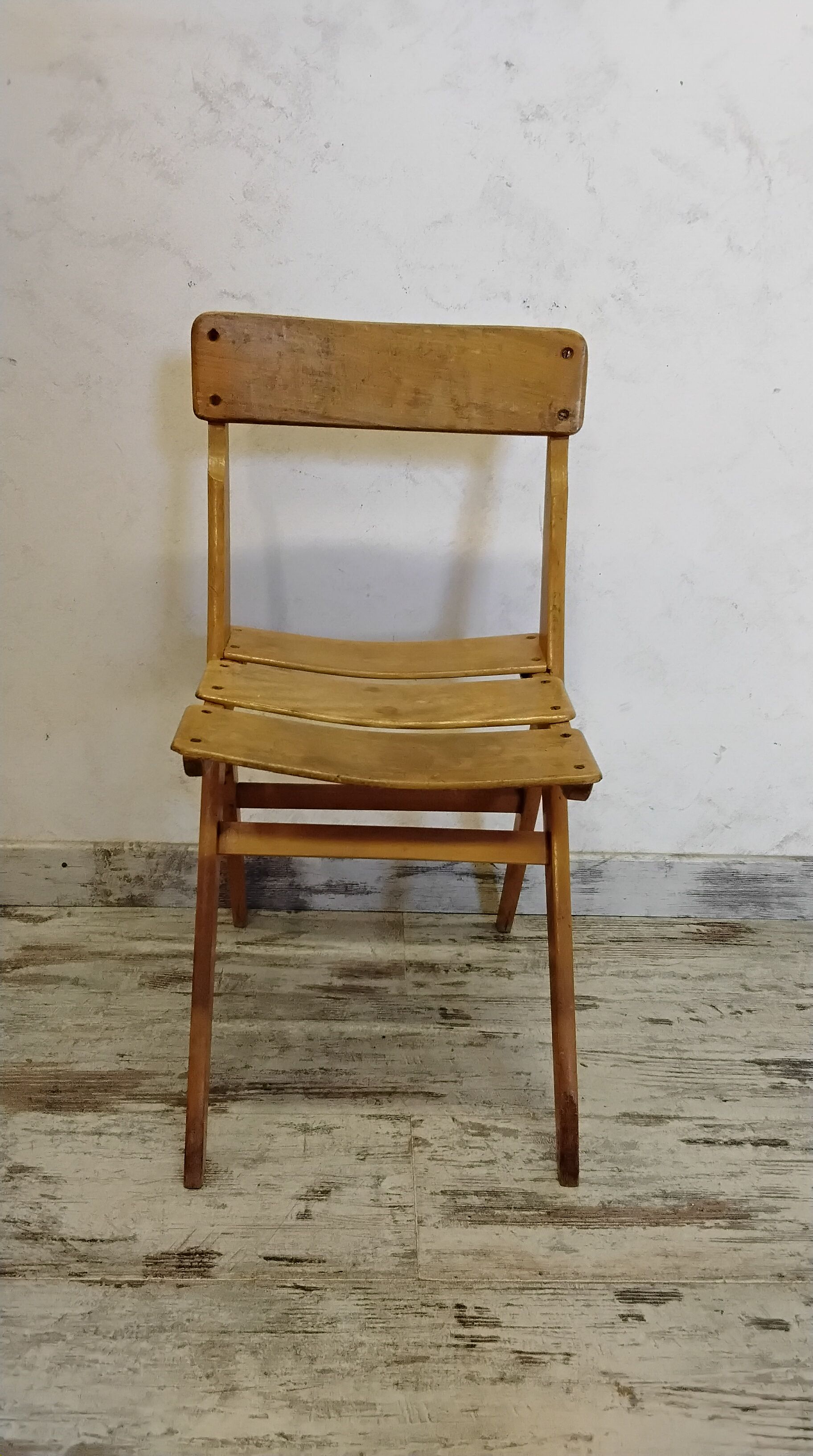 Bureau vintage pieds compas et sa chaise années 50/60