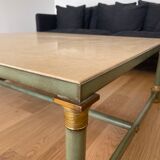 Coffee table in travertine bronze and copper