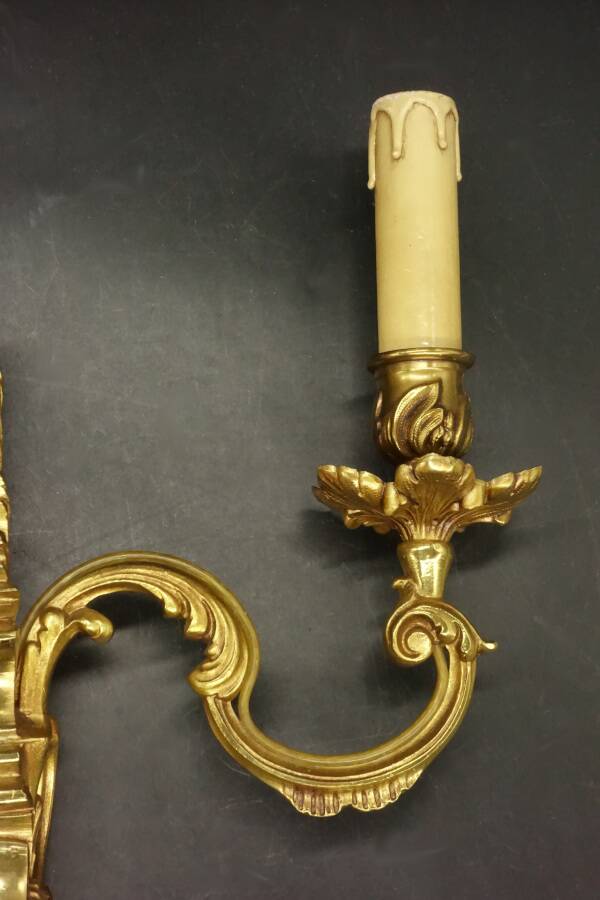 Pair of Louis XV style wall lights - Lucien GAU, Paris