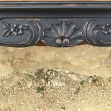 Table de style Louis XV en acajou relookée dessus bois naturel