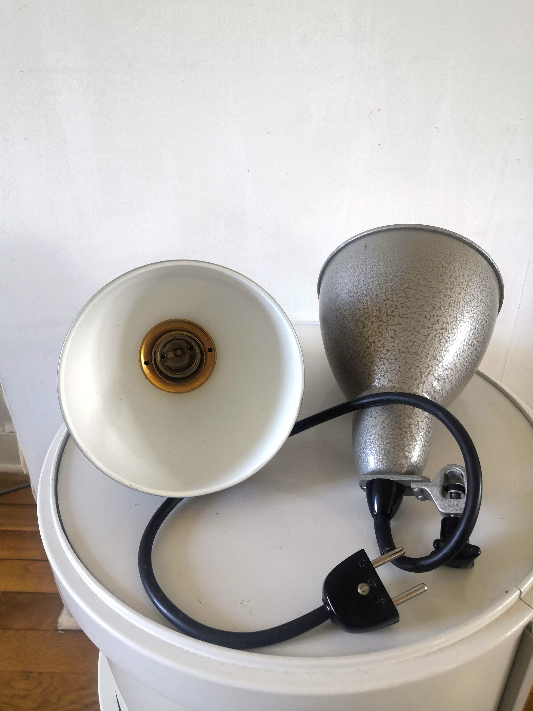 Pair of industrial lamps design 60s