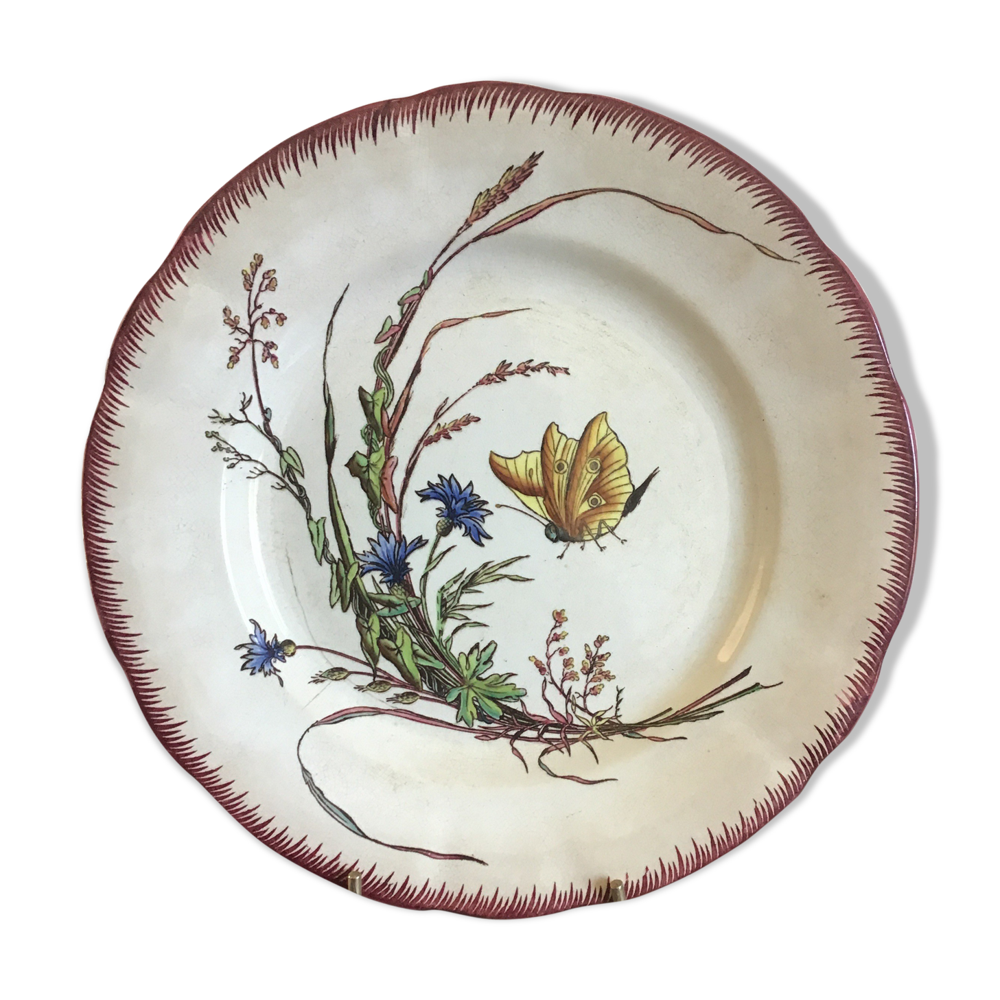Plate Sarreguemines model 'butterfly'