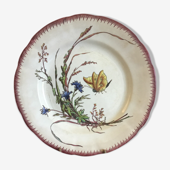 Plate Sarreguemines model 'butterfly'