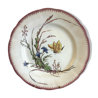 Plate Sarreguemines model 'butterfly'