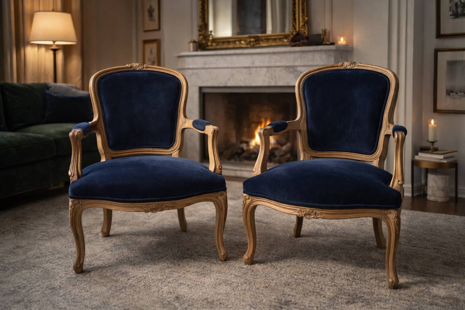 Pair of Louis XV Cabriolet Armchairs – Fully Restored – Parisian Style