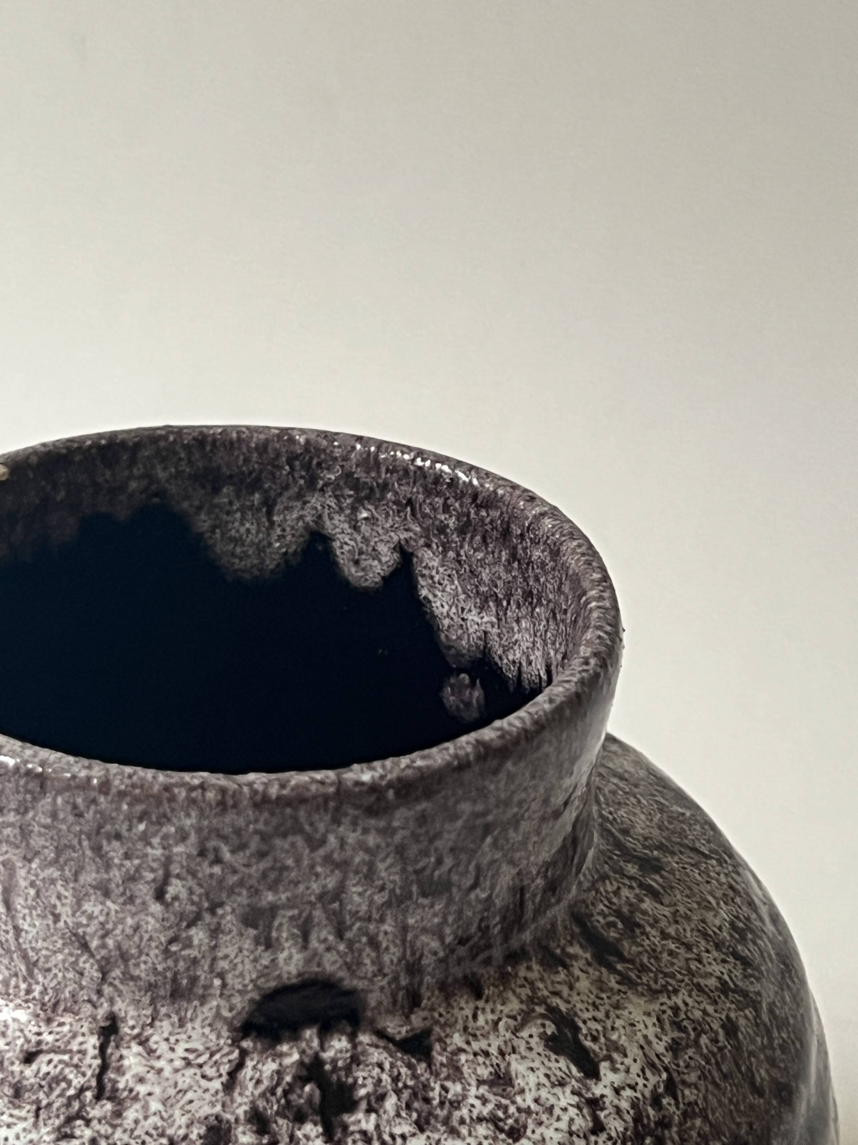 Glazed stoneware vase, Accolay FRANCE 1950