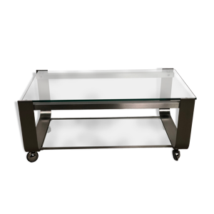 Table basse en aluminium chromé