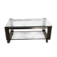Table basse en aluminium chromé brossé vintage 1970