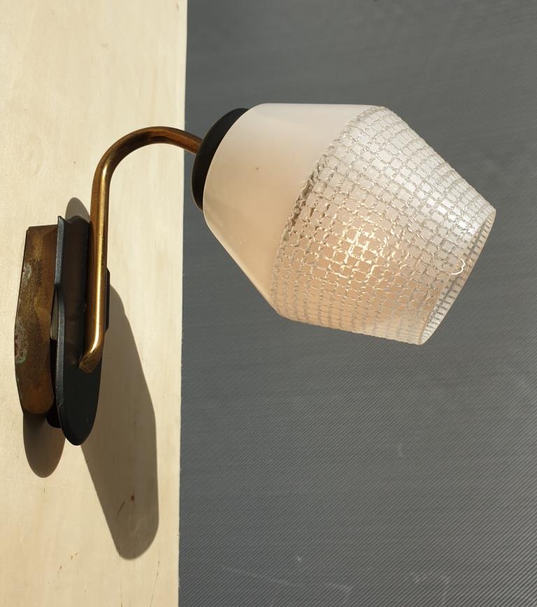 Pair of glass sconces, Arlus 1950