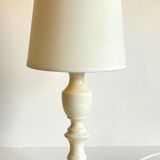 Vintage White-Cream Lacquered WOOD LAMP