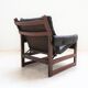 Scandinavian chocolate leather armchair