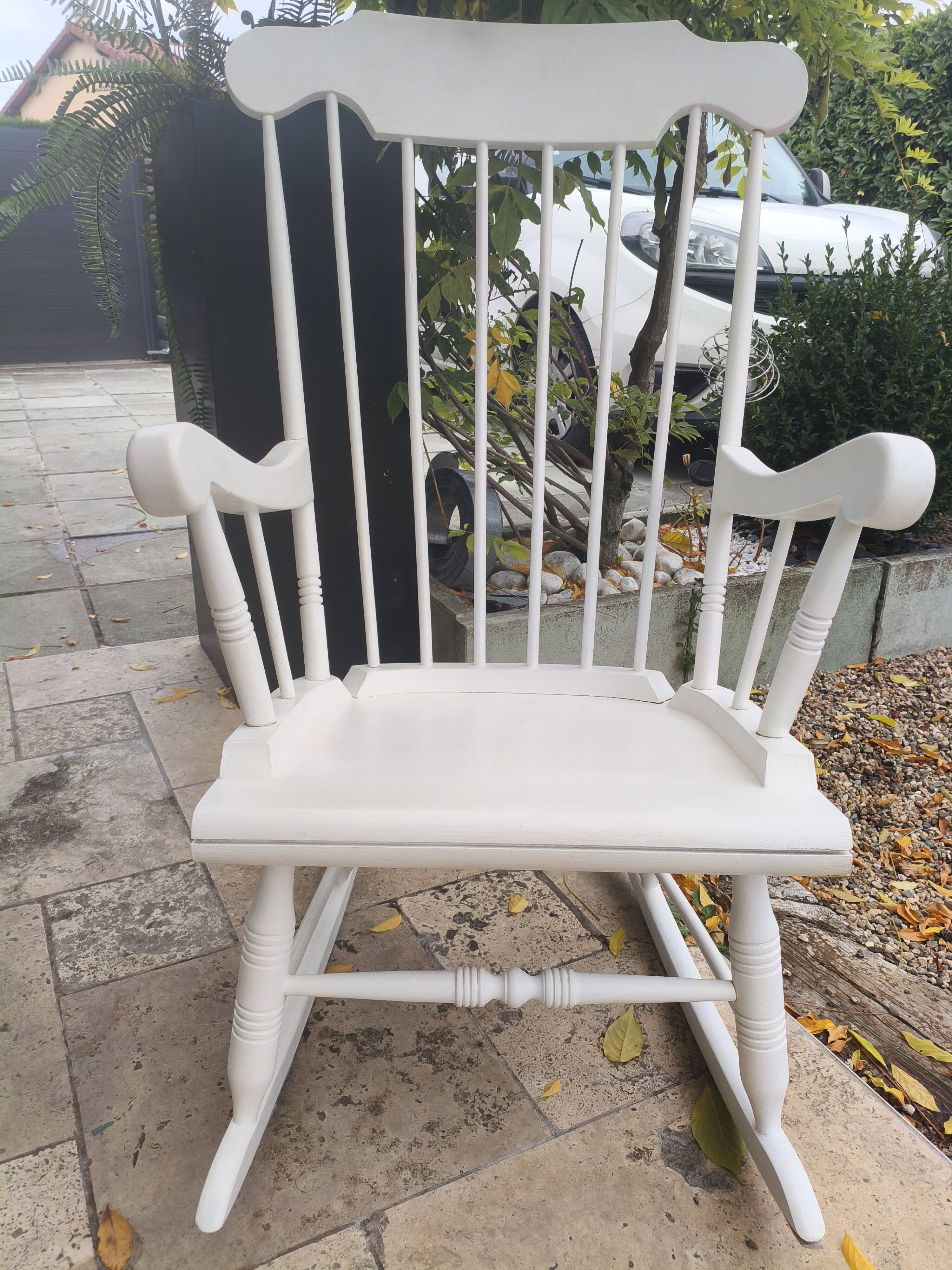 White rocking chair