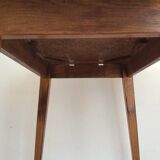 Table de cuisine en bois et formica jaune