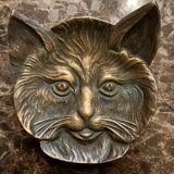 Bronze cat head ashtray