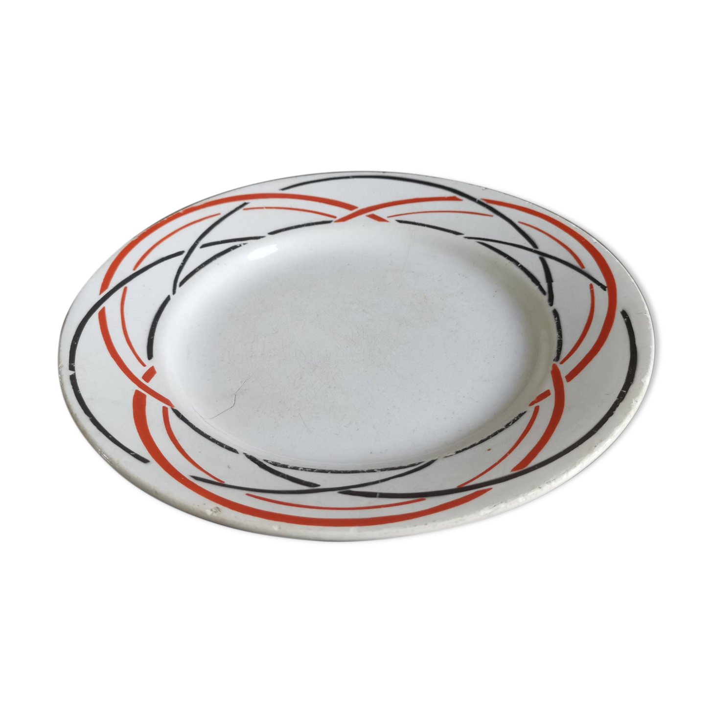 Old plate with geometric pattern Lunéville France