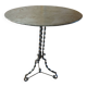 Round and antique metal side table
