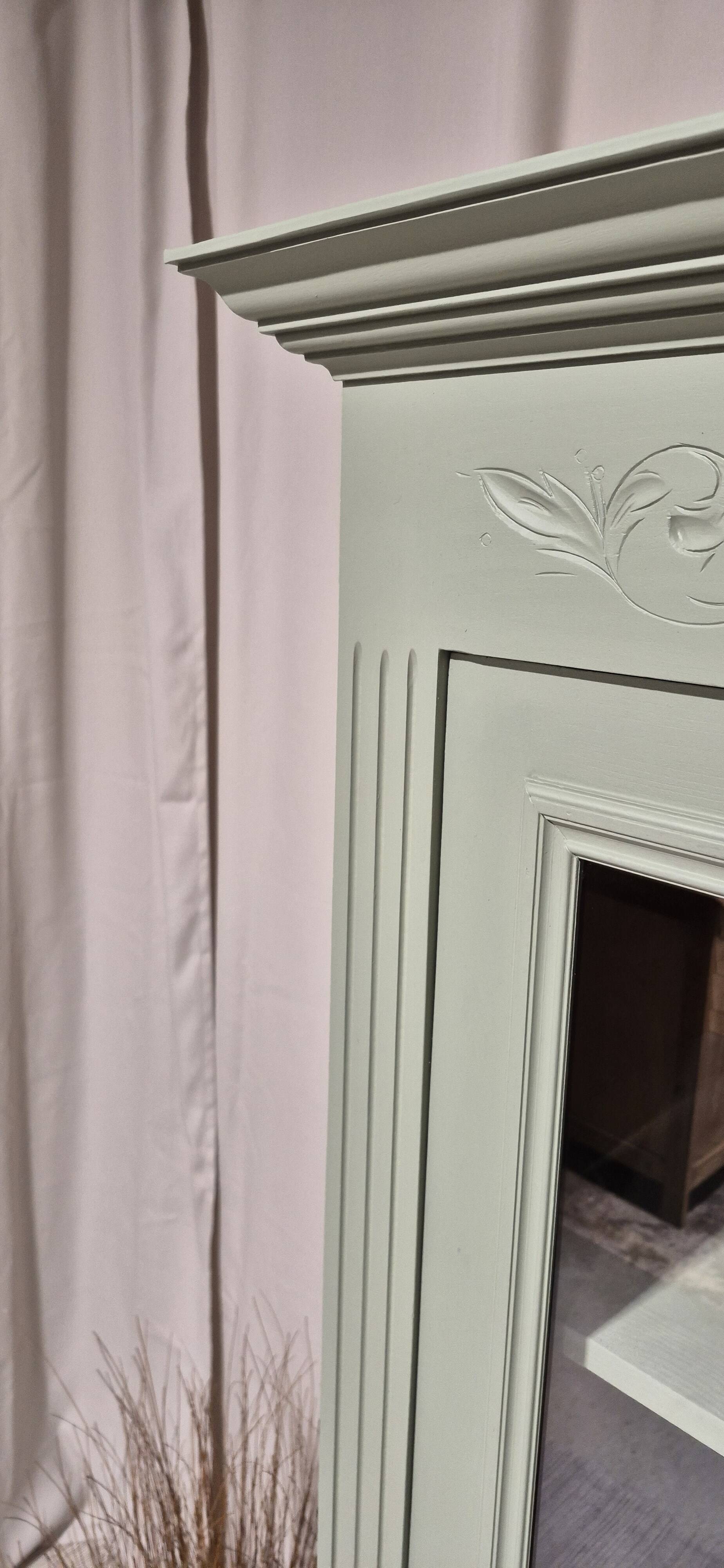 Glass display cabinet with drawer