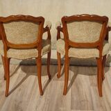 Pair of Louis XVI armchairs, upholstered in giraffe-pattern velvet