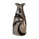 Vase vintage en faïence laquée argenté et noir estampillé