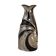 Vase vintage en faïence laquée argenté et noir estampillé