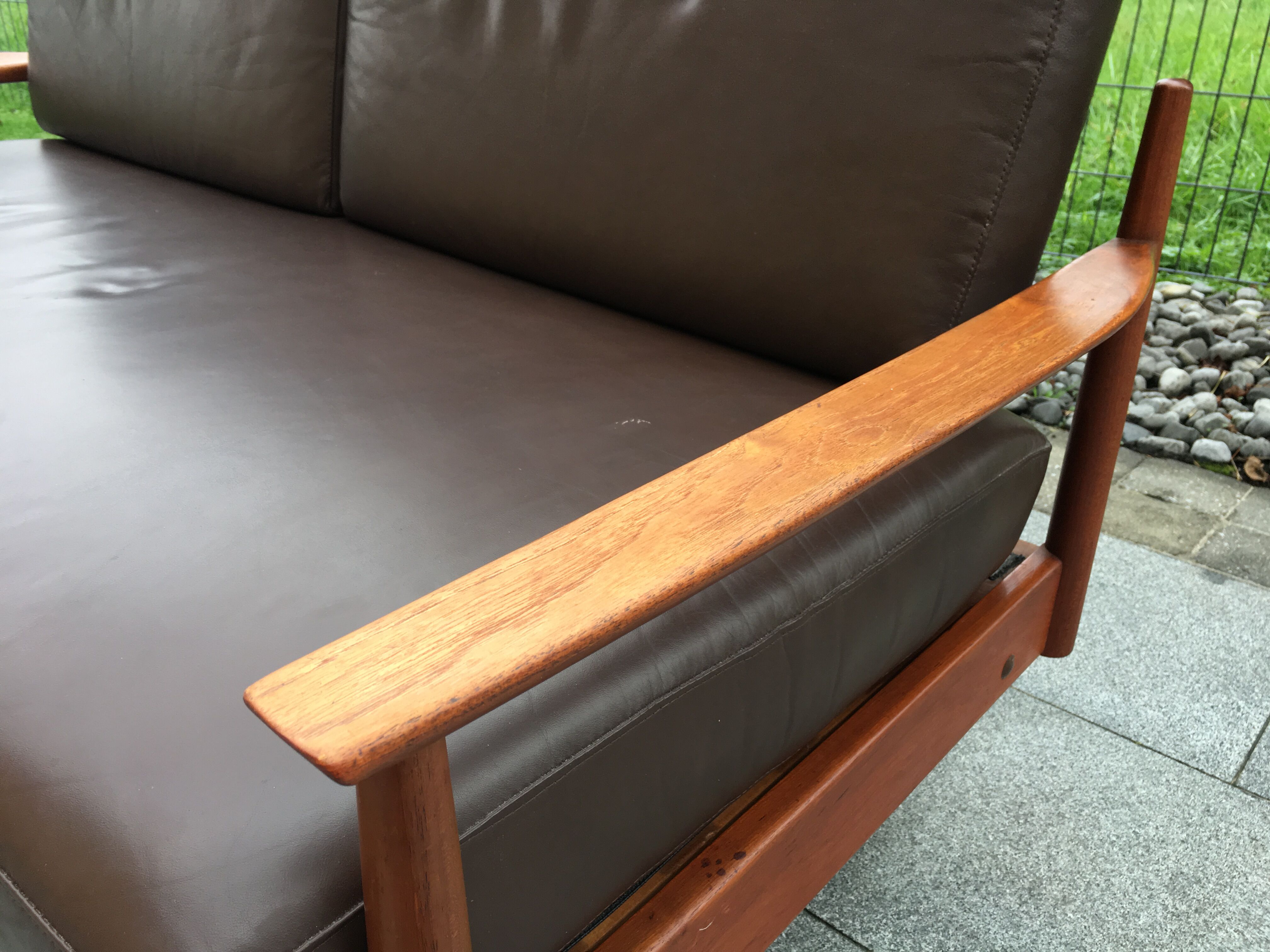 Daybed sofa scandinavian leather 60s