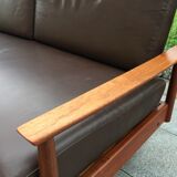 Canapé daybed scandinave cuir années 60
