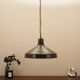 Danish Brass Pendant Lamp 1960s Mid-Century Modern Conical Shade