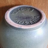 Vintage Ceramic Vase with White and Yellow Pattern - 1960s - Mid-Century Modern - Austria