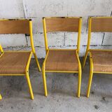 Set of 5 school vintage chairs