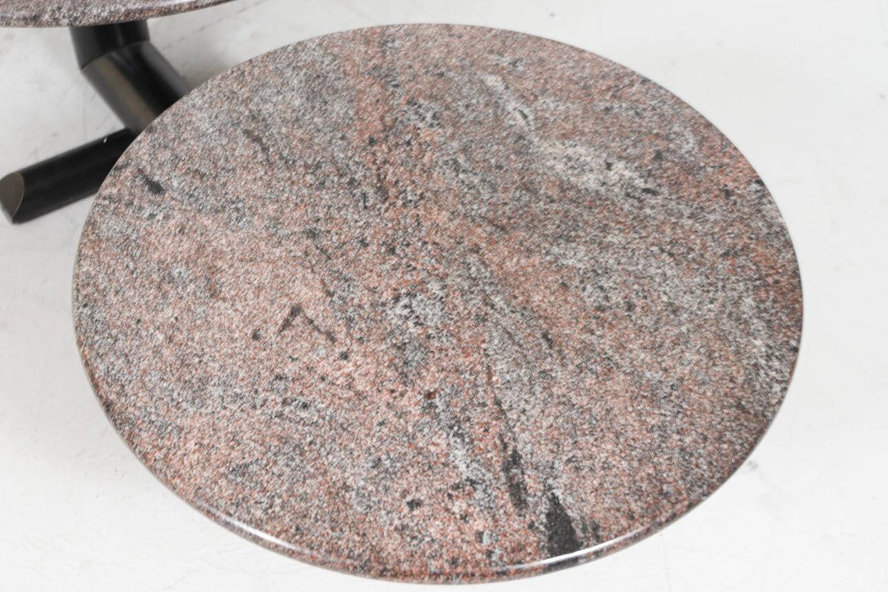 Sculptural coffee table in granite and wood, Italy 1980s.